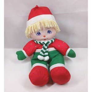 Vintage 1987 Dolly Mine Holiday Christmas 27" Rag Doll Plush Rare